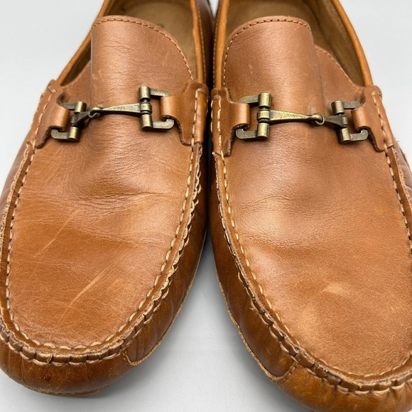 Cole Haan Wyatt Bit Driver Loafer Leather Slip On Dress Shoes 10.5M Brown Buckle